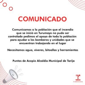 COMUNICADO DEL GOBIERNO AUTÓNOMO MUNICIPAL DE TARIJA