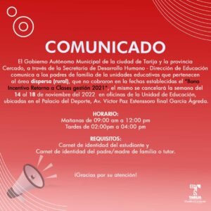 Gobierno Autónomo Municipal de Tarija Informa