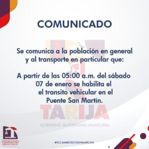 GOBIERNO AUTÓNOMO MUNICIPAL DE TARIJA INFORMA