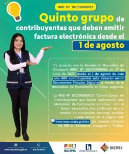 SIN: Quinto grupo de contribuyentes debe emitir factura electrónica desde el 1 de agosto 
