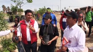 Alcaldía de Tarija arboriza jardineras de la triple vía salida al sur de la ciudad