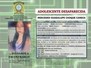 Buscan a adolescente desaparecida en Tarija: salió rumbo a su colegio y no regresó
